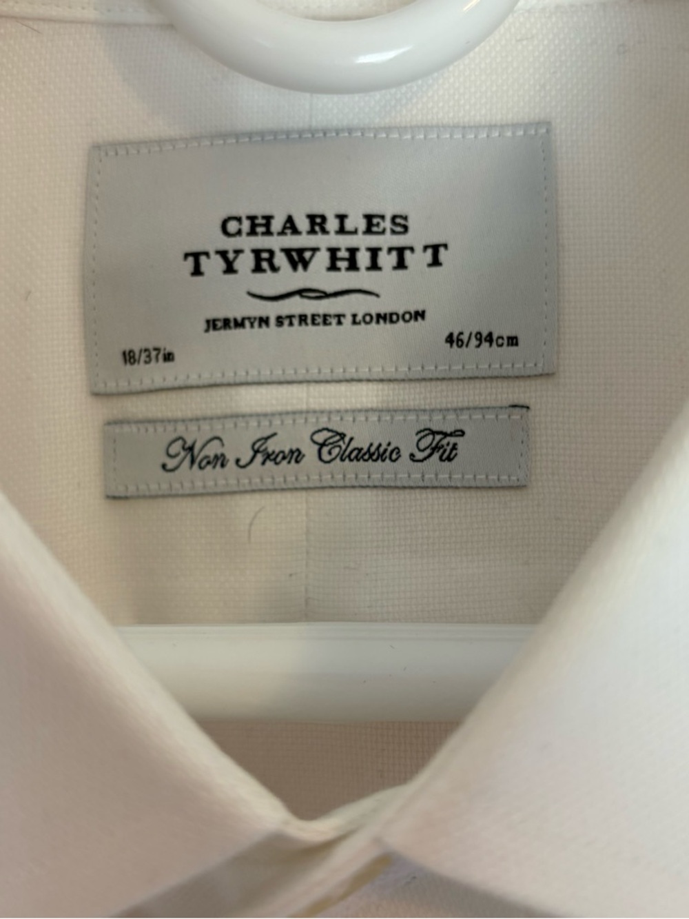Charles Tyrwhitt Men's White Dress Shirt - Picture 3 of 4